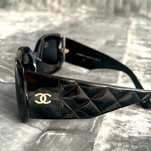 Chanel black quilted sunglasses